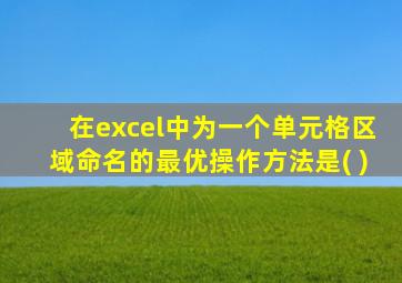 在excel中为一个单元格区域命名的最优操作方法是( )